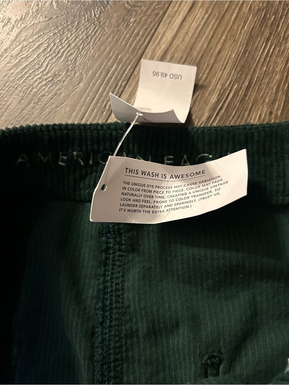 NWT American Eagle Outfitters Dark Green Corduroy Skirt - Picture 7 of 9